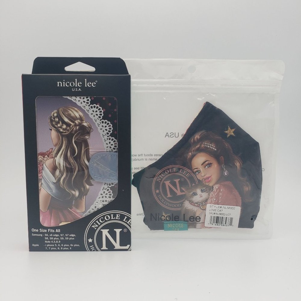 Nicole Lee Signature Print Phonecase with matching print facemask